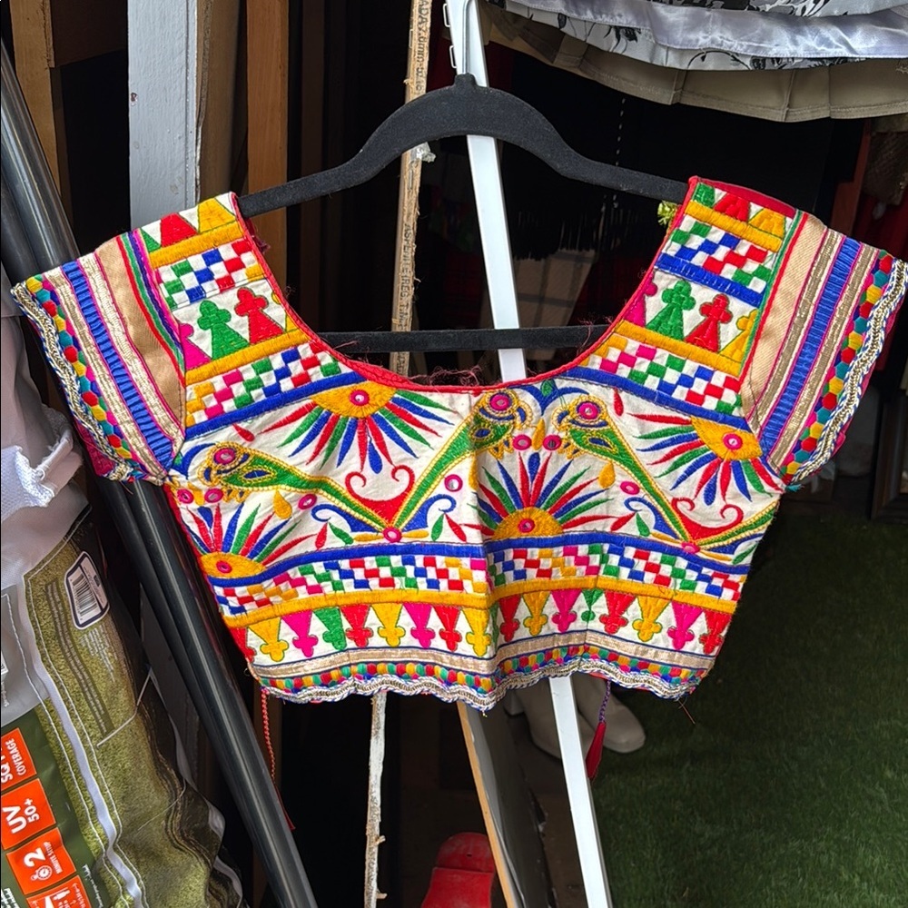 Vintage handmade Multicolor Embroidered Women's Blouse
